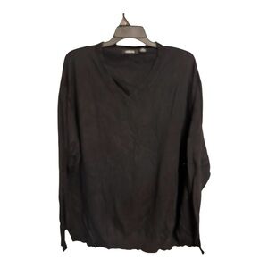 Claiborne Men's V Neck Sweater Classic Black Size 3XL